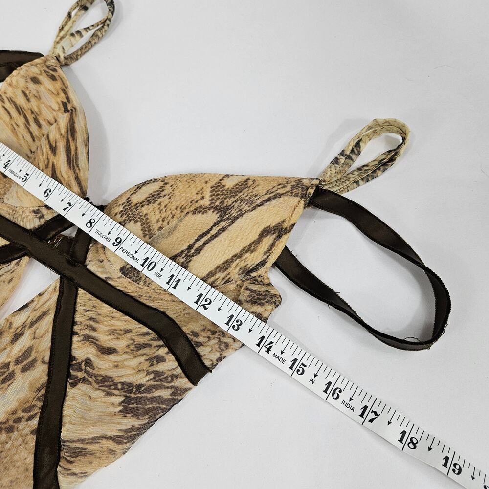 Y2k Just Cavalli Silk Snakeskin Print Mini Dress Keyhole - Size 42 (Small) - Picture 7 of 9
